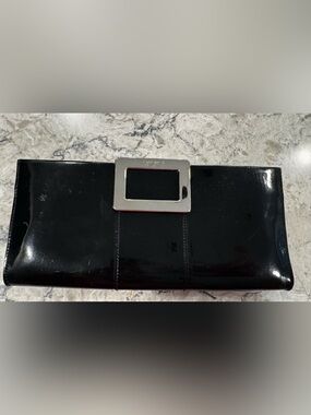 Vintage Roger Vivier Paris - Black Patent Leather Clutch Wallet